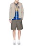Figure View - Click To Enlarge - SACAI - Patchwork stripe T-shirt
