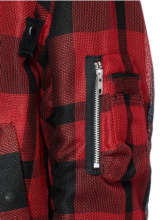 Detail View - Click To Enlarge - SACAI - Buffalo check extended underlay bomber jacket