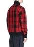 Back View - Click To Enlarge - SACAI - Buffalo check extended underlay bomber jacket