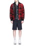 Figure View - Click To Enlarge - SACAI - Buffalo check extended underlay bomber jacket