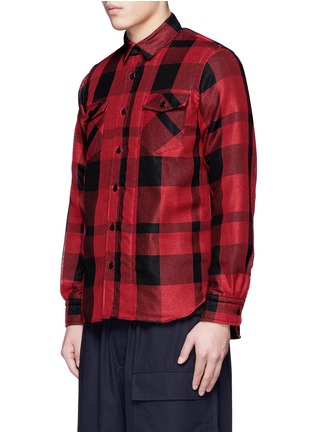 Front View - Click To Enlarge - SACAI - Buffalo check extended underlay shirt