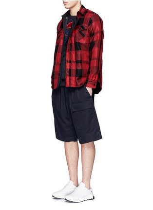 Figure View - Click To Enlarge - SACAI - Buffalo check extended underlay shirt