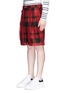 Front View - Click To Enlarge - SACAI - Pleated buffalo check shorts