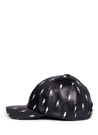 Figure View - Click To Enlarge - NEIL BARRETT - Thunderbolt embroidery eco leather cap