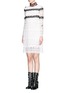 Front View - Click To Enlarge - GIAMBA - Bug brooch embroidered collar lace dress