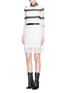 Figure View - Click To Enlarge - GIAMBA - Bug brooch embroidered collar lace dress