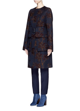Figure View - Click To Enlarge - DRIES VAN NOTEN - 'Richmond' floral jacquard patch pocket coat