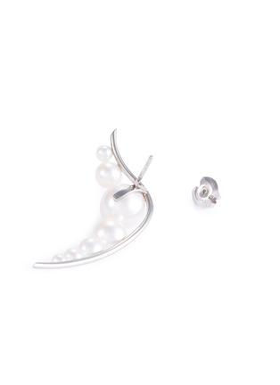 Detail View - Click To Enlarge - TASAKI - 'Shell' freshwater pearl palladium earrings