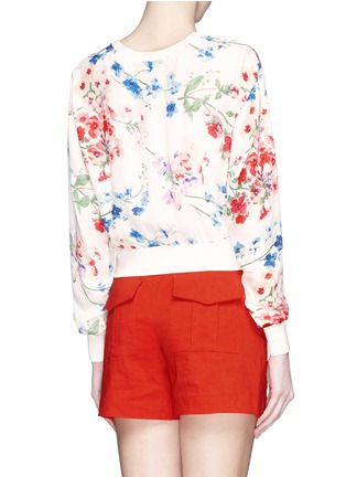 Back View - Click To Enlarge - THEORY - 'Delpy' floral print silk chiffon top