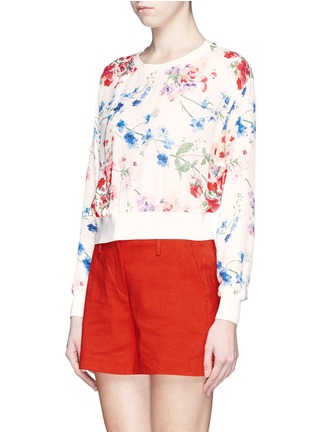 Front View - Click To Enlarge - THEORY - 'Delpy' floral print silk chiffon top