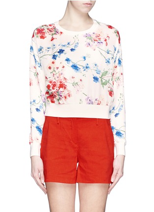 Main View - Click To Enlarge - THEORY - 'Delpy' floral print silk chiffon top