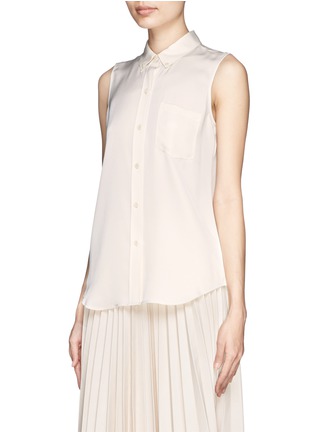 Front View - Click To Enlarge - THEORY - 'Yarine' silk georgette sleeveless shirt