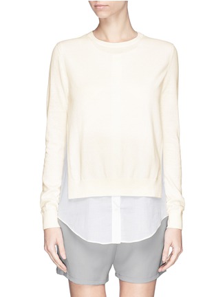 Main View - Click To Enlarge - THEORY - 'Deverlyn' voile shirt combo cashmere sweater