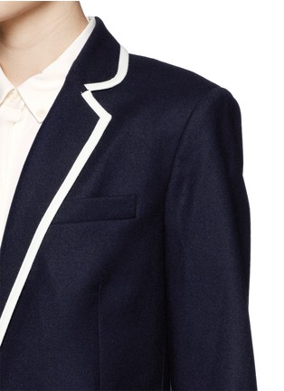 Detail View - Click To Enlarge - THEORY - 'Elisity' contrast piping flannel blazer