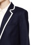 Detail View - Click To Enlarge - THEORY - 'Elisity' contrast piping flannel blazer
