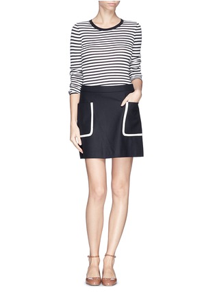 Figure View - Click To Enlarge - THEORY - 'Strailia' contrast binding wool skirt