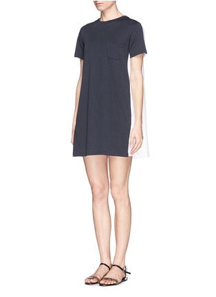 Figure View - Click To Enlarge - THEORY - 'Morbin' contrast front combo T-shirt dress