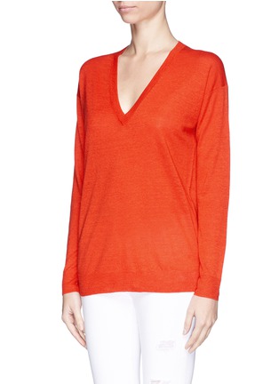 Front View - Click To Enlarge - THEORY - Trulinda' V-neck mélange sweater