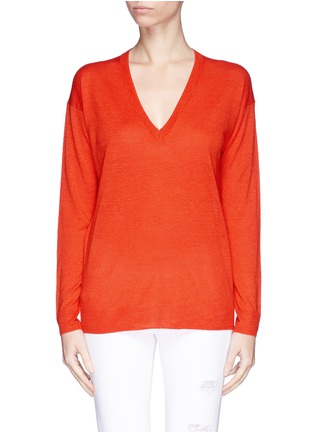 Main View - Click To Enlarge - THEORY - Trulinda' V-neck mélange sweater