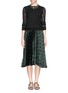 Figure View - Click To Enlarge - THEORY - 'Zeyn' dot print pleat skirt