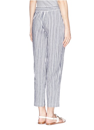 Back View - Click To Enlarge - THEORY - 'Korita' stripe cotton-linen pants