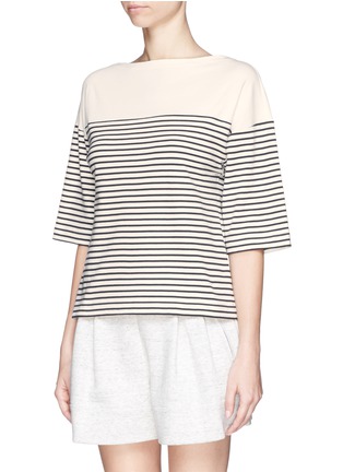 Front View - Click To Enlarge - THEORY - 'Cibella' nautical stripe T-shirt