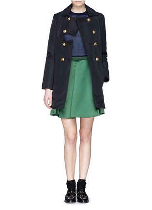 Figure View - Click To Enlarge - KENZO - Double breasted coated twill coat