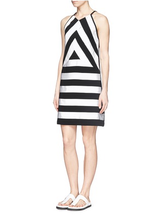 Figure View - Click To Enlarge - KENZO - Stripe satin twill crepe back dress