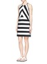 Figure View - Click To Enlarge - KENZO - Stripe satin twill crepe back dress