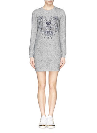 Main View - Click To Enlarge - KENZO - Tiger embroidery sweatshirt jersey dress
