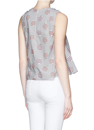 Back View - Click To Enlarge - KENZO - Polka dot stripe sleeveless poplin top