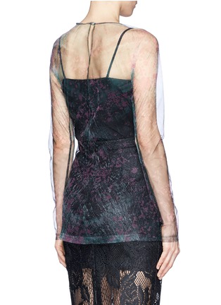 Back View - Click To Enlarge - MSGM - Ink print sheer tulle top