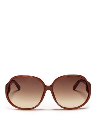 Main View - Click To Enlarge - LINDA FARROW - Slim oversized acetate sunglasses