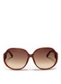 Main View - Click To Enlarge - LINDA FARROW - Slim oversized acetate sunglasses