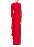 Back View - Click To Enlarge - VALENTINO GARAVANI - Asymmetric neckline cascade ruffle silk gown