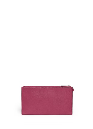 Back View - Click To Enlarge - MICHAEL KORS - 'Bedford' large grainy leather zip clutch