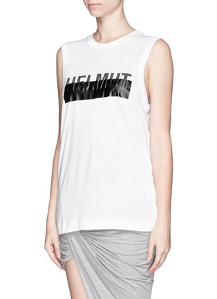 Front View - Click To Enlarge - HELMUT LANG - Logo jersey tank top
