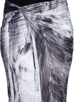 Detail View - Click To Enlarge - HELMUT LANG - Asymmetric drape front jersey skirt