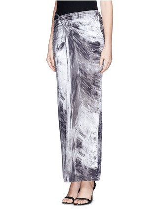 Front View - Click To Enlarge - HELMUT LANG - Asymmetric drape front jersey skirt