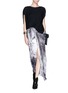 Figure View - Click To Enlarge - HELMUT LANG - Asymmetric drape front jersey skirt