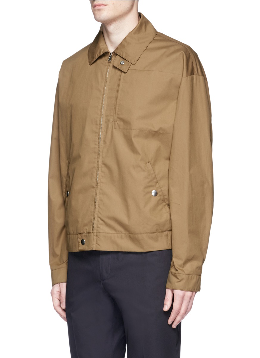 STELLA MCCARTNEY Swallow appliqué cotton Harrington jacket