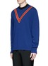 Front View - Click To Enlarge - STELLA MCCARTNEY - Ribbon trim cashmere-wool sweater