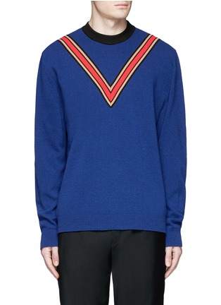Main View - Click To Enlarge - STELLA MCCARTNEY - Ribbon trim cashmere-wool sweater