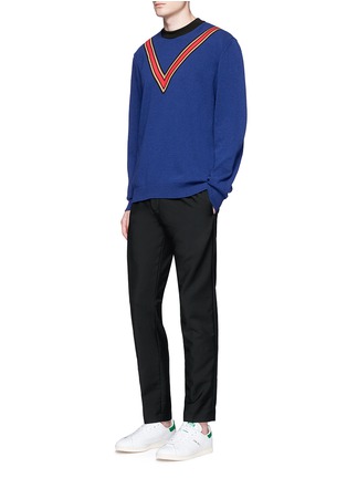 Figure View - Click To Enlarge - STELLA MCCARTNEY - Ribbon trim cashmere-wool sweater