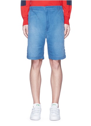 Main View - Click To Enlarge - STELLA MCCARTNEY - Moroccan ribbon embroidered cotton-linen shorts