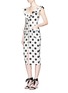 Figure View - Click To Enlarge - 72723 - Ruffle polka dot cotton-linen midi dress