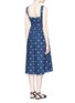 Back View - Click To Enlarge - 72723 - Belted polka dot cotton poplin midi dress