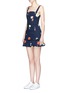 Front View - Click To Enlarge - 72723 - Ruffle hem floral print twill dress