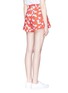 Back View - Click To Enlarge - 72723 - Ruffle floral print elastic waist cotton shorts
