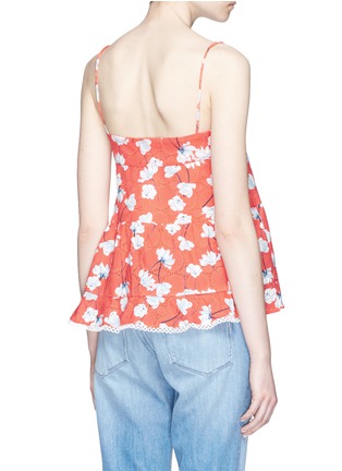 Back View - Click To Enlarge - 72723 - Floral print tiered ruffle cotton camisole